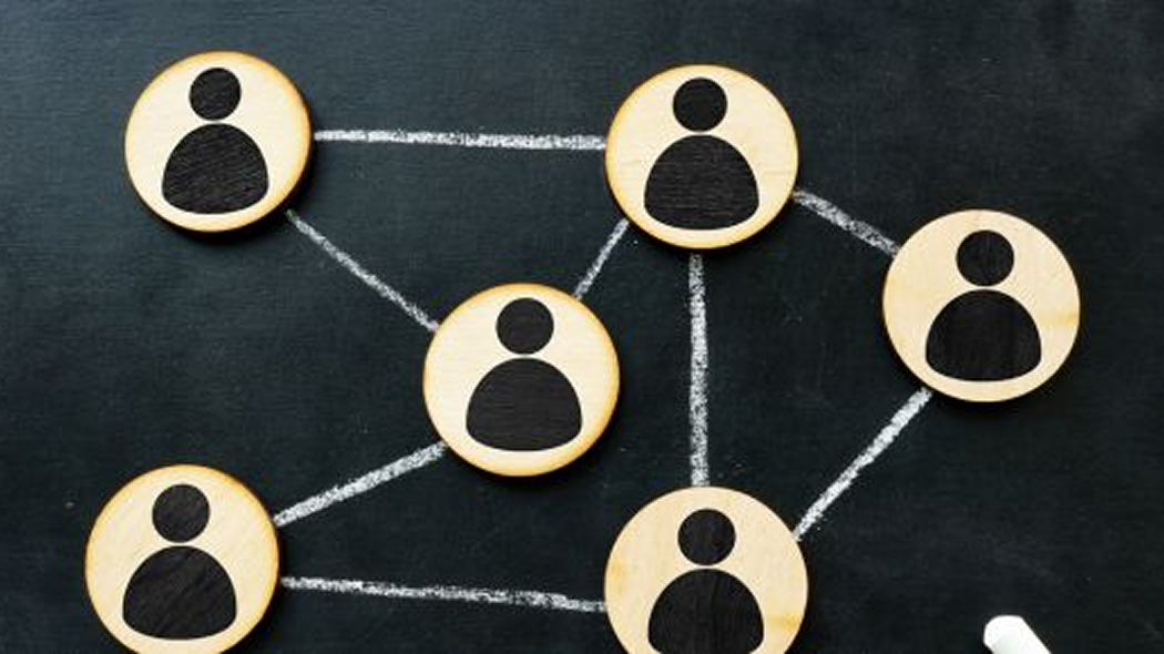 Connected professional network representing organizational collaboration